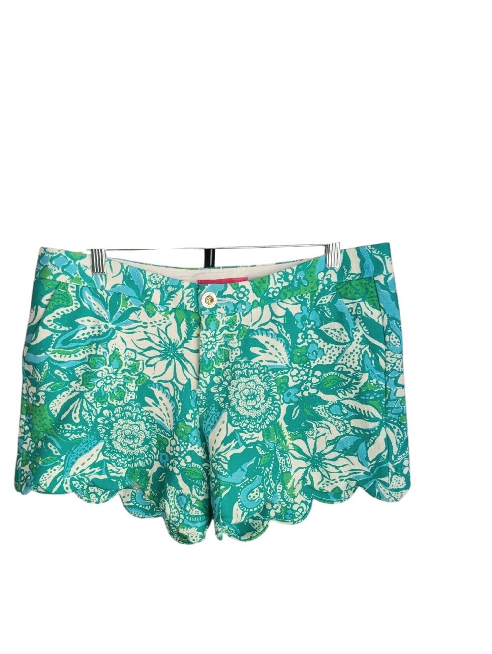 Lily Pulitzer Safari Sangria Buttercup Knit Scalloped Short Sz 8